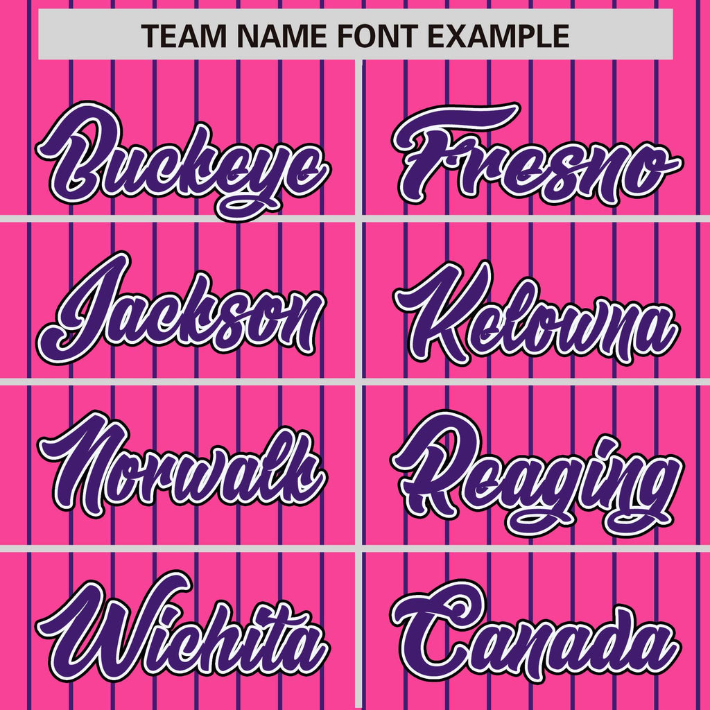 Custom Pink Purple Raglan Sleeves Varsity Full-Snap Pinstripe Letterman Baseball Jacket