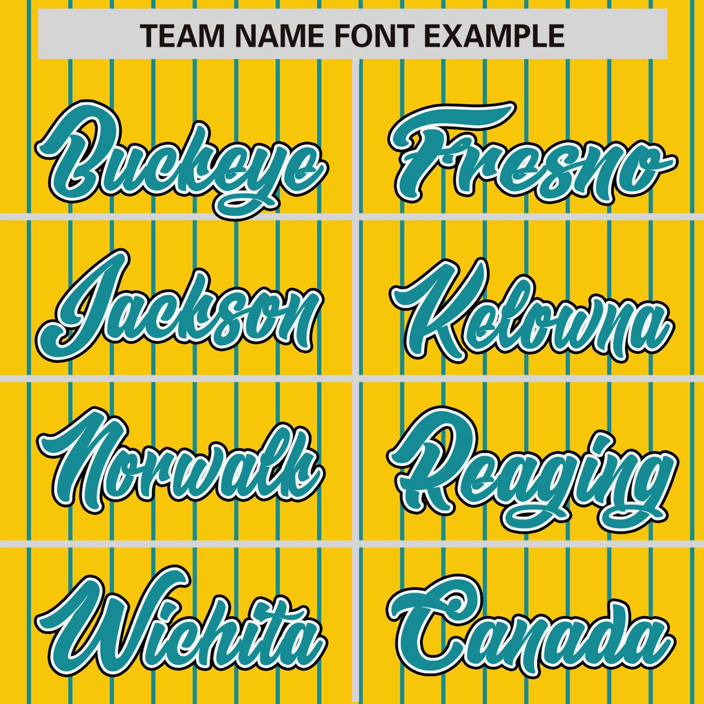 Custom Gold Aqua Raglan Sleeves Varsity Full-Snap Pinstripe Letterman Baseball Jacket