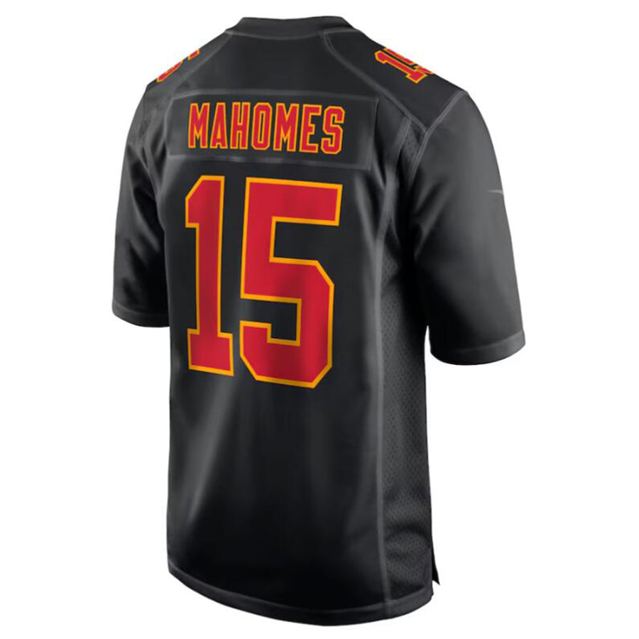 KC.Chiefs #15 Patrick Mahomes Black Super Bowl LVIII Carbon Fashion Game Player Jersey American Stitched Football Jerseys