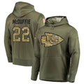KC.Chiefs #22 Trent McDuffie Player Salute to Service Limited Olive Hoodies Football Jerseys