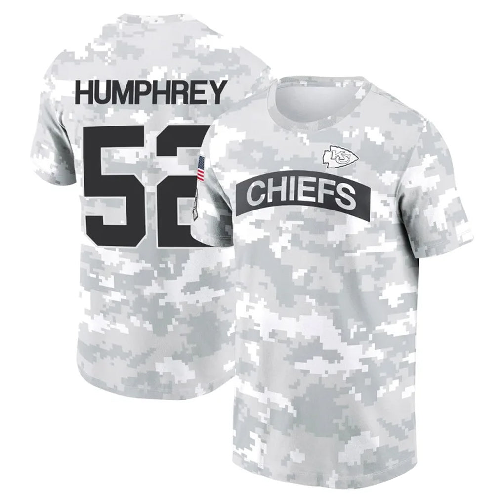 KC.Chiefs #52 Creed Humphrey Player Salute to Service Hoodies & T-Shirts Football Jerseys