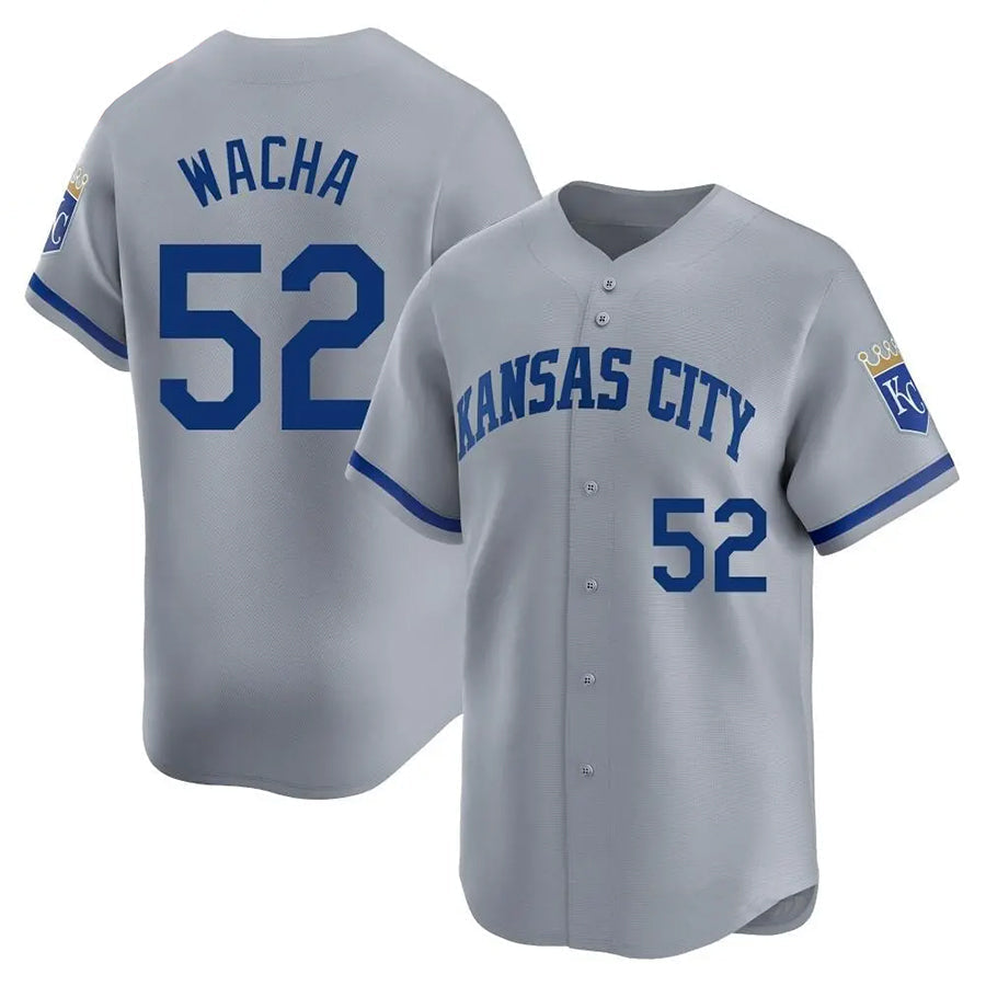 KC.Royals #52 Michael Wacha Player Gray Home Limited Baseball Jerseys