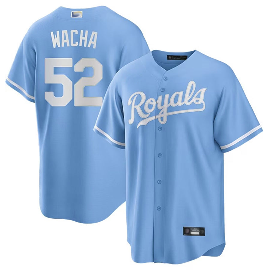 KC.Royals #52 Michael Wacha Player Light Blue Home Replica Baseball Jerseys
