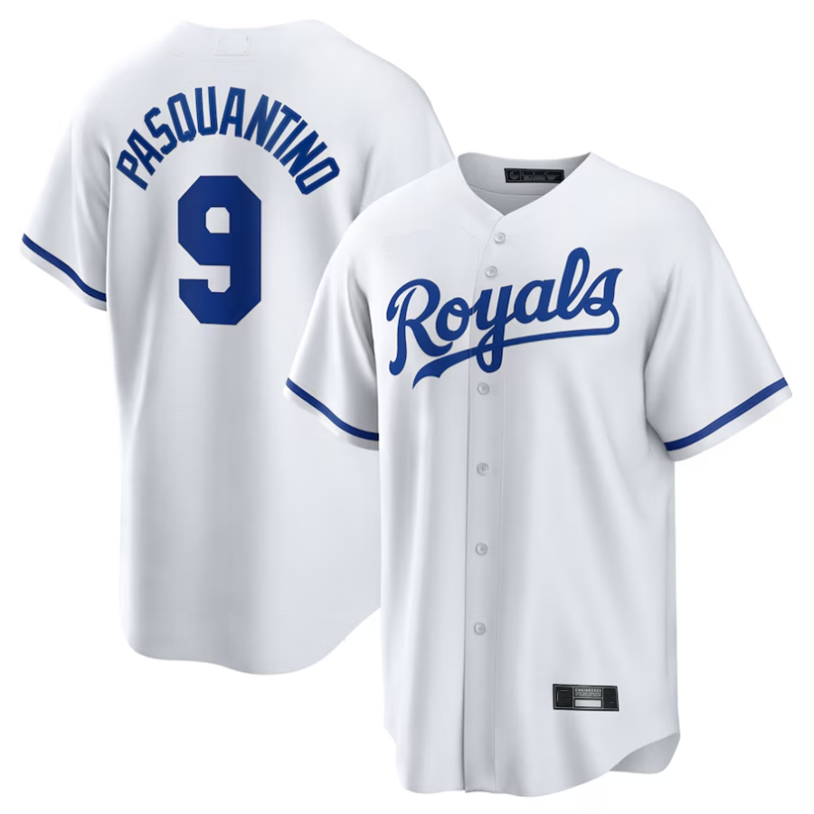 KC.Royals #9 Vinnie Pasquantino Player White Home Replica Baseball Jerseys