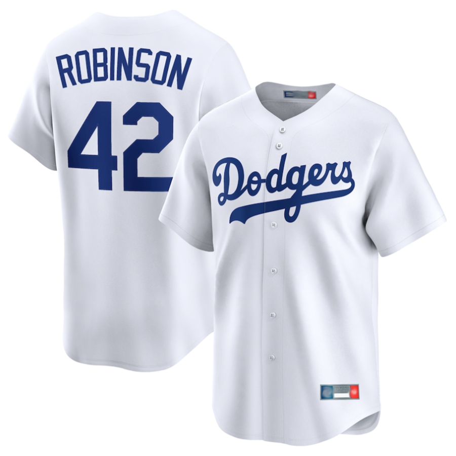 LA.Dodgers #42 Jackie Robinson Player White Throwback Limited Baseball Jerseys