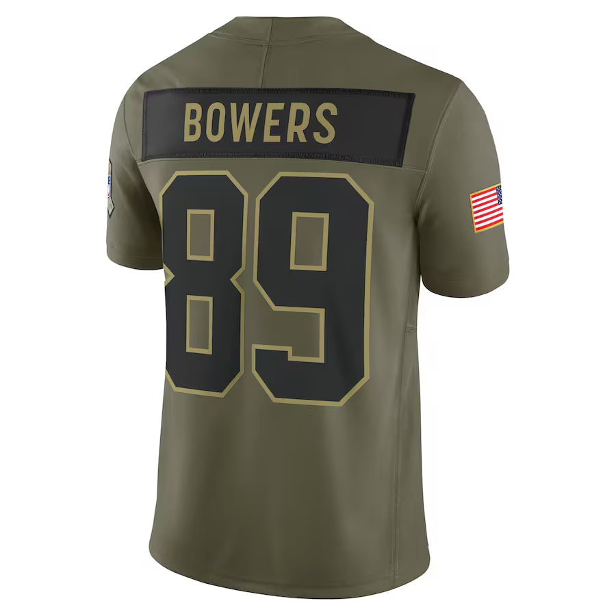 LV.Raiders #89 Brock Bowers Player Olive Salute to Service Limited Football Jerseys