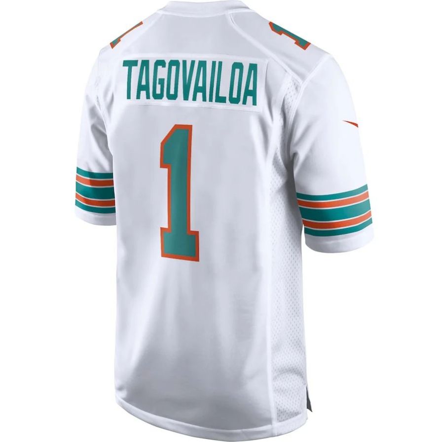 #1 Tua Tagovailoa Player M.Dolphins White Game Stitched Football Jerseys