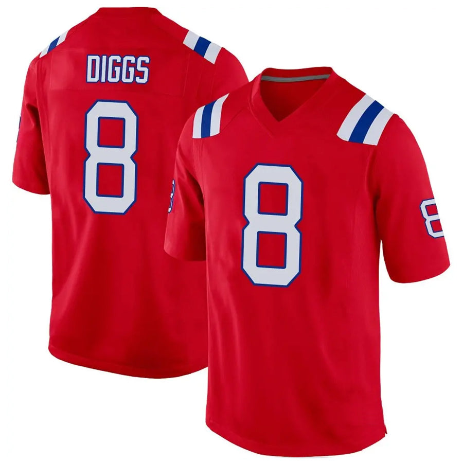 NE.Patriots #8 Stefon Diggs Player Red Home Game Football Jerseys