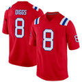NE.Patriots #8 Stefon Diggs Player Red Home Game Football Jerseys