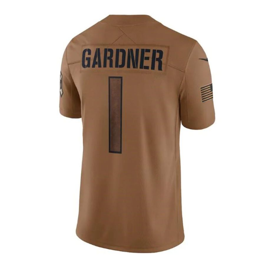 #1 Ahmad Sauce Gardner Player NY.Jets Brown Salute To Service Limited Football Jerseys