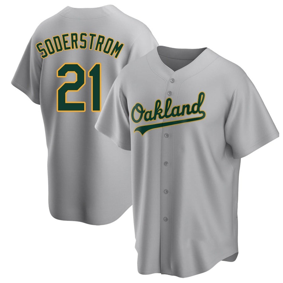 Athletics #21 Tyler Soderstrom Player Grey Home Replica Baseball Jerseys