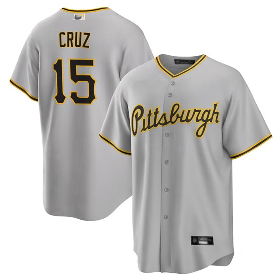 P.Pirates #15 Oneil Cruz Player Grey Replica Baseball Jerseys