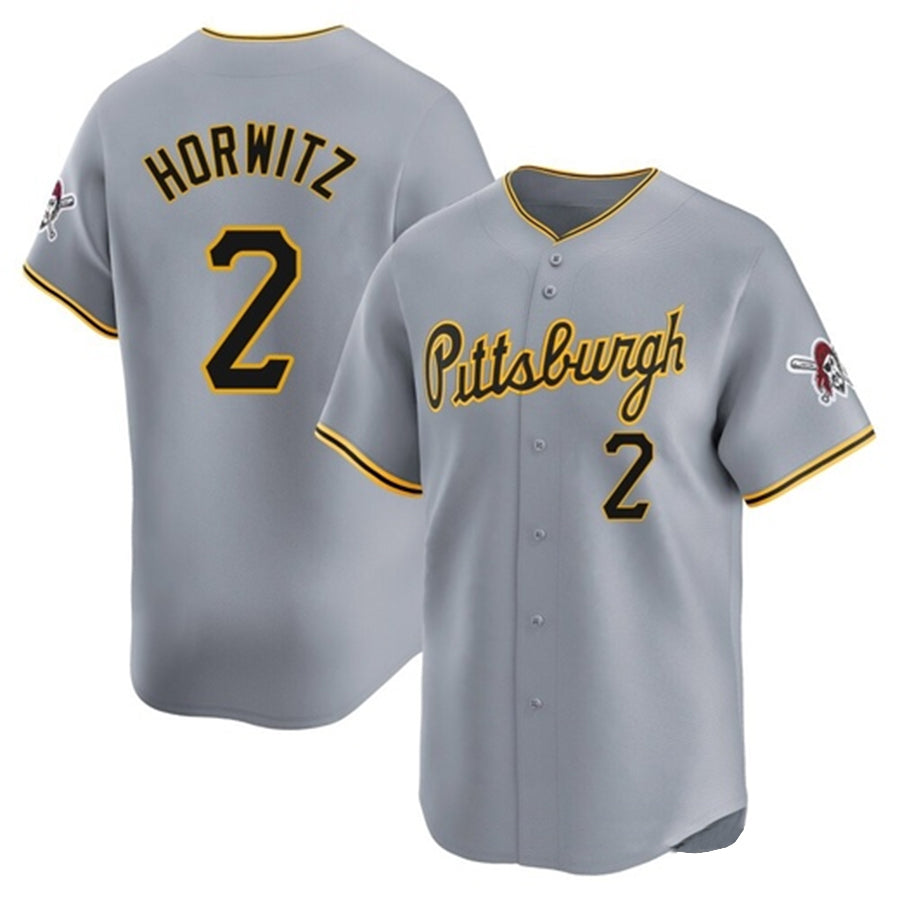 P.Pirates #2 Spencer Horwitz Player Gray Limited Baseball Jerseys