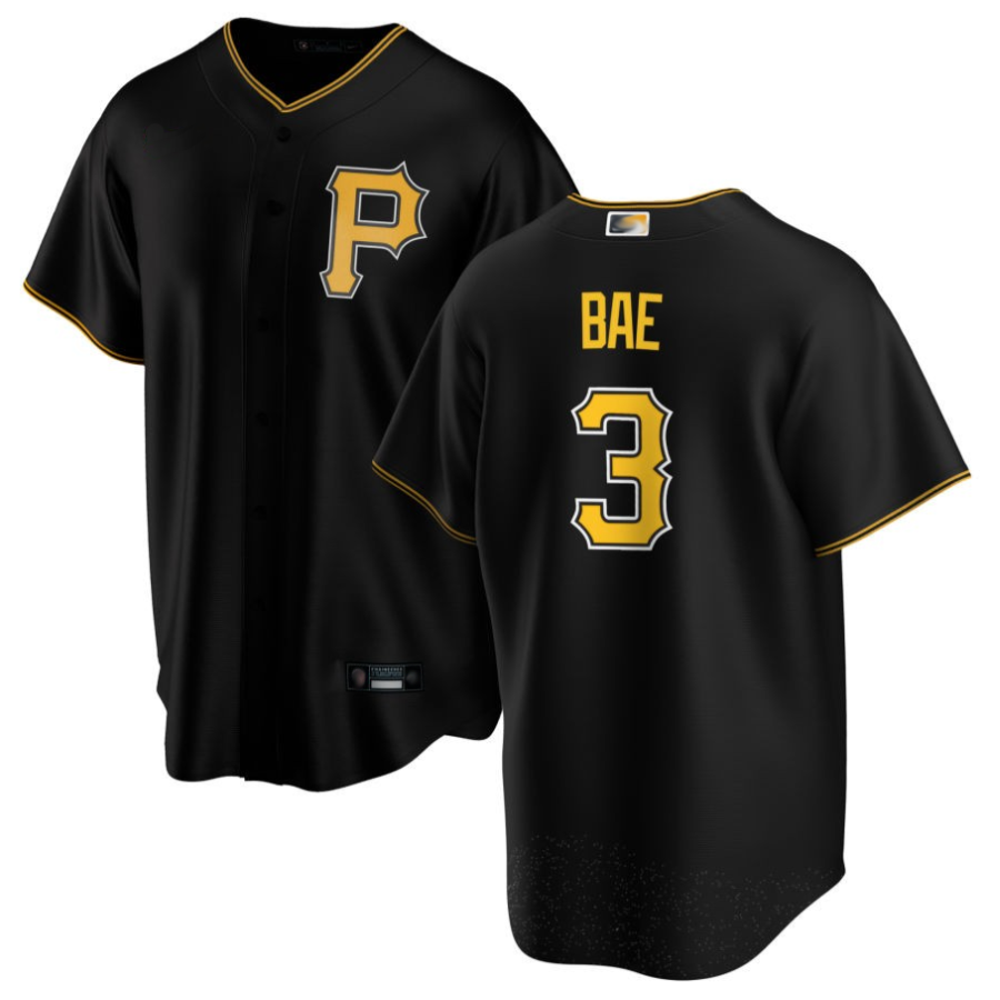 P.Pirates #3 Ji-Hwan Bae Player Black Replica Baseball Jerseys