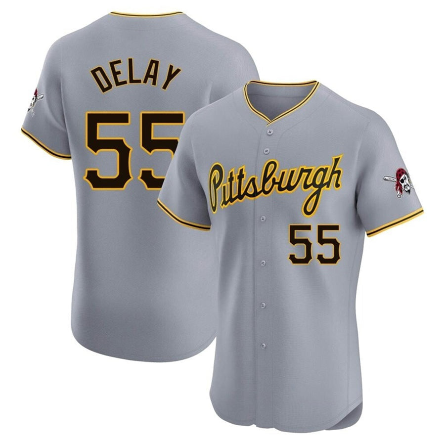 P.Pirates #55 Jason Delay Player Gray Limited Elite Baseball Jerseys