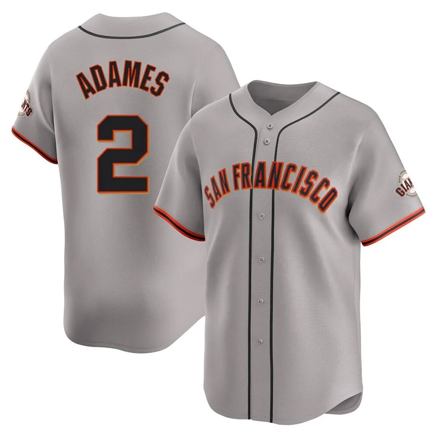 S.Francisco Giants #2 Willy Adames Player Gray Limited Baseball Jerseys