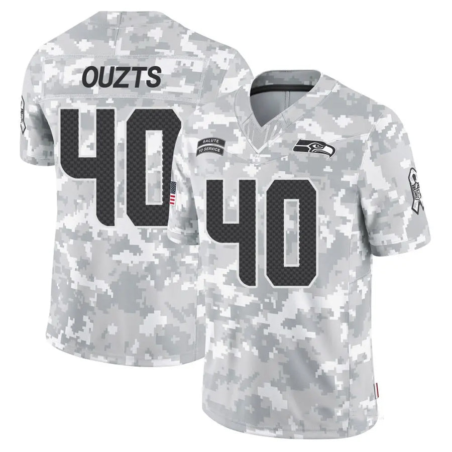 S.Seahawks #40 Robbie Ouzts Player Arctic Camo Salute to Service Limited Football Jerseys