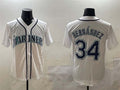S.Mariners #34 F¡§|lix Hern¡§¡éndez Player White Cool Base Stitched Baseball Jerseys