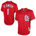 St.Louis Cardinals #1 Ozzie Smith Player  Red Cooperstown Mesh Batting Practice Baseball Jerseys