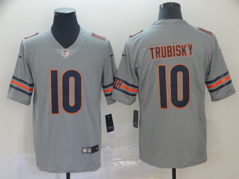 Men's Chicago Bears Mitch Trubisky #10 Gray Game Jersey1