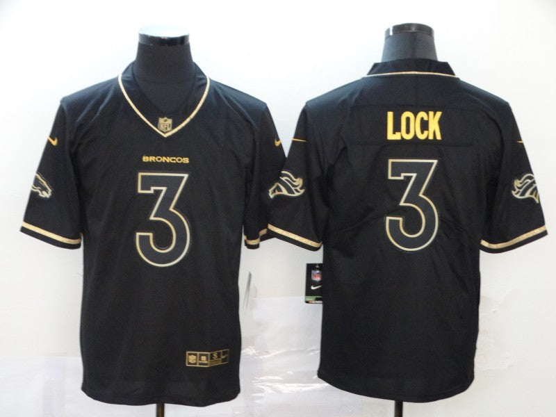 Men's Denver Broncos Drew Lock #3 Black Game Jersey1