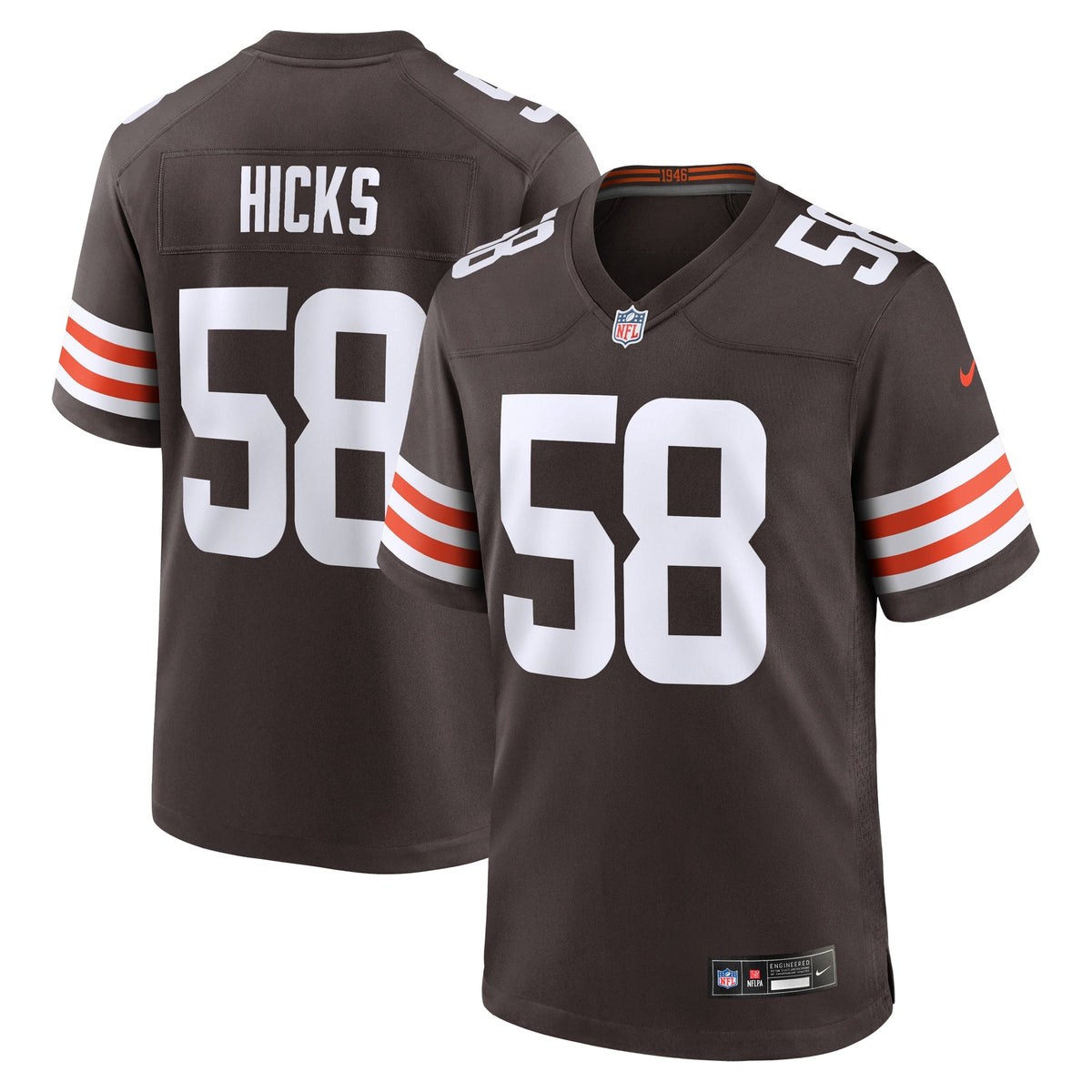 Jordan Hicks Cleveland Browns Nike  Game Jersey -  Brown