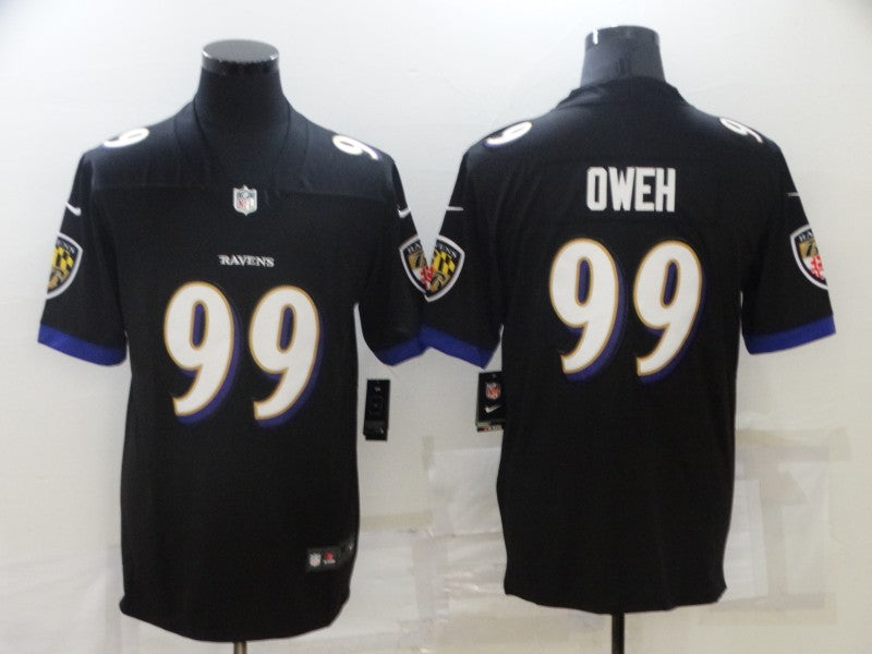 Men's Baltimore Ravens Odafe Oweh #99 Black Game Jersey1