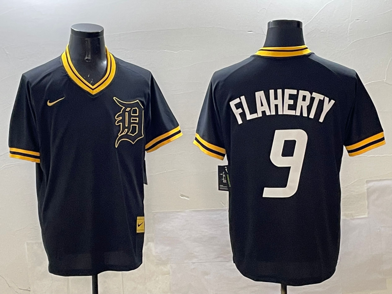 Men's Detroit Tigers Jack Flaherty #9 Black Replica Player Jersey