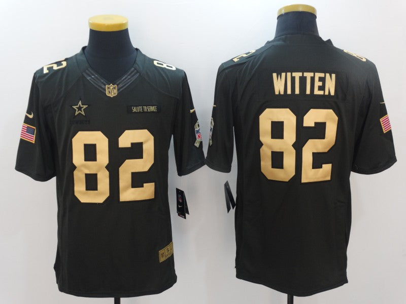 Men's Dallas Cowboys Jason Witten #82 Black Game Player Jersey1